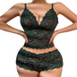 WOMEN'S FRENCH LACE DEEP V BRA & PANTY SET