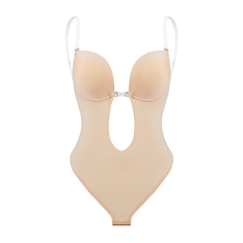 TRIANGLE-SHAPED SHAPEWEAR BODYSUIT WITH INVISIBLE STRAPS AND A ONE-PIECE SEXY BRA